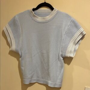 Light Blue Short Sleeve Sweater